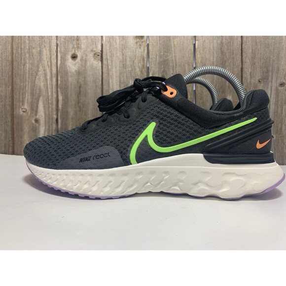 Nike React Miler 3 Anthracite Ghost Green 2022 Athletic Shoe Men's Size 7.5 - Picture 5 of 10